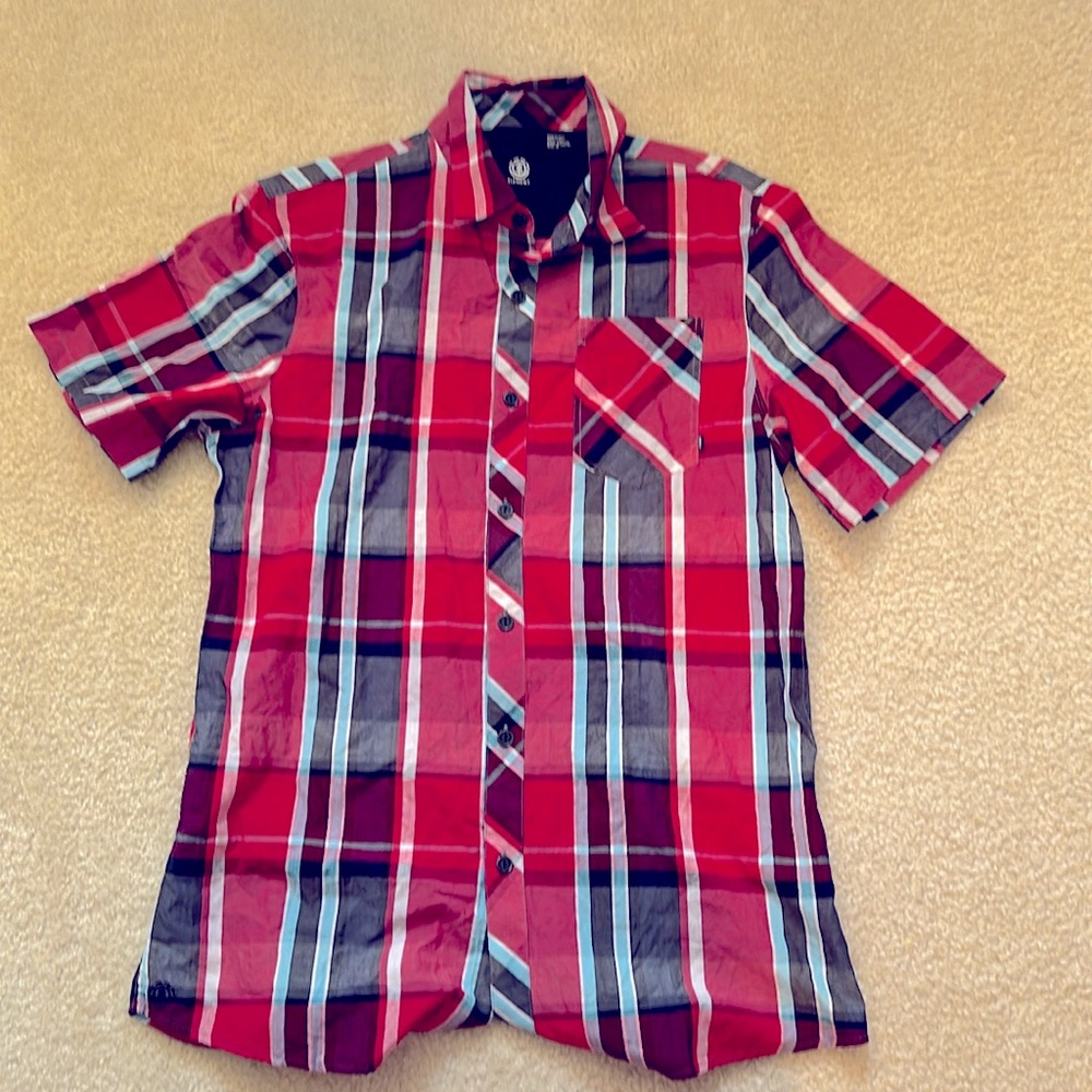 Element Men’s short sleeve button down shirt XL